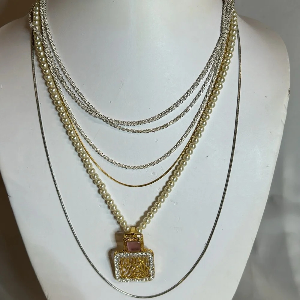 Stackable Statement! 5 Necklaces With Earrings. N… - image 2